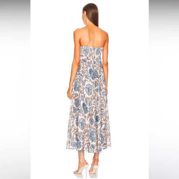 Zimmermann Vitali Bandeau Midi Dress in Cornflower Floral - Picture 3 of 8